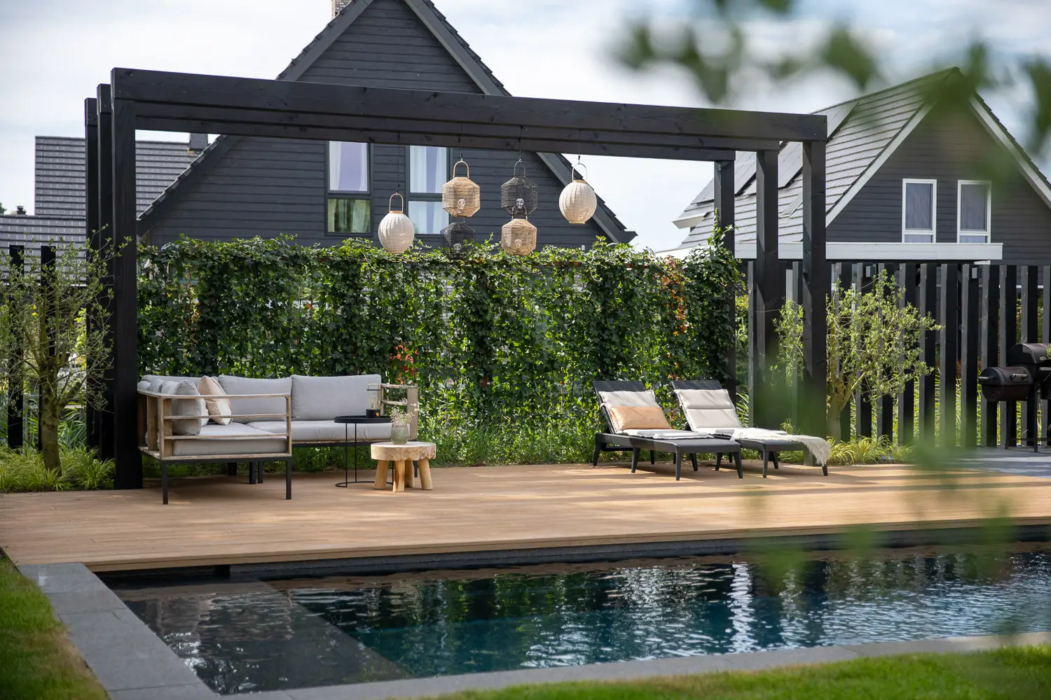 Wellness tuin met buitenverblijf