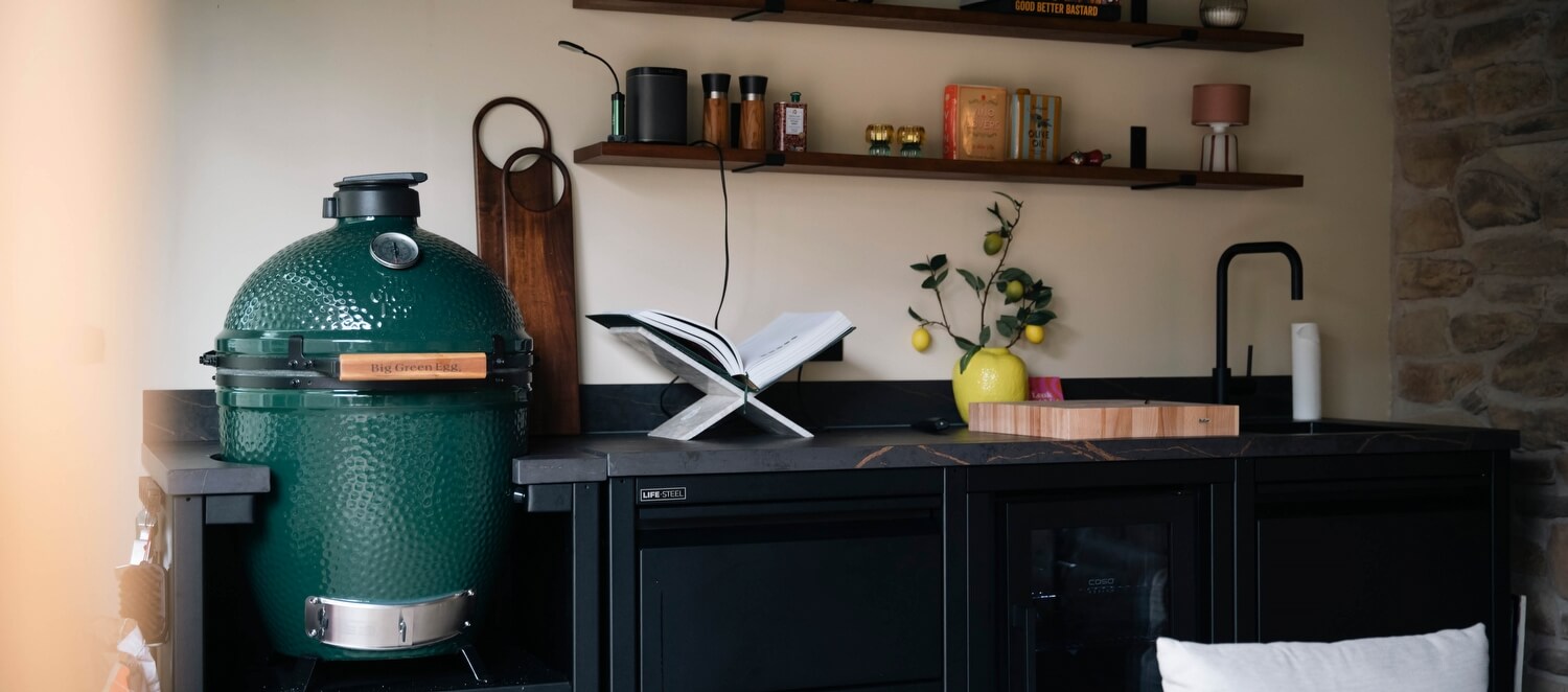 Tuinontwerp met buitenverblijf - koken